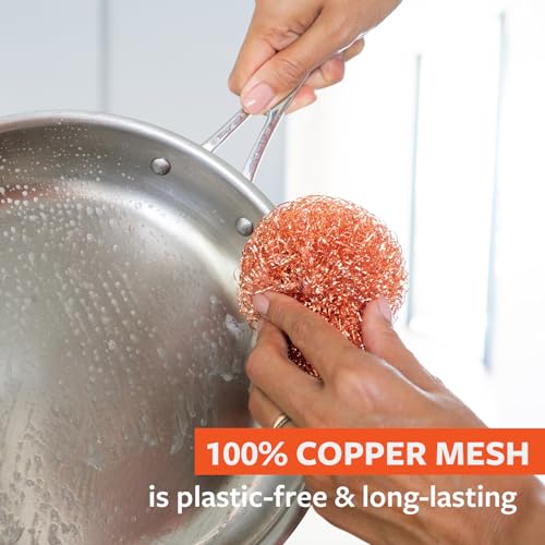 Full Circle Copper Scrubbers 3 Pack - Heavy Duty & Rust-Resistant