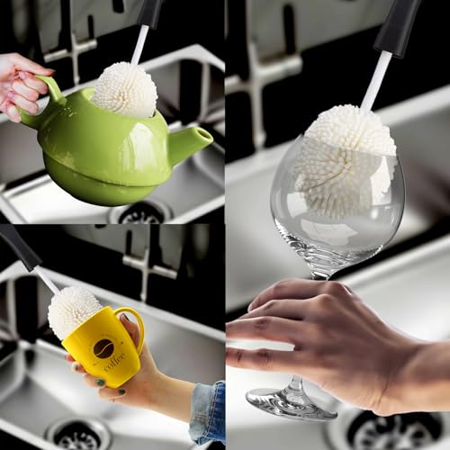 HIC Kitchen Glass Washing Brush - Soft Foam, Non-Scratch Tips