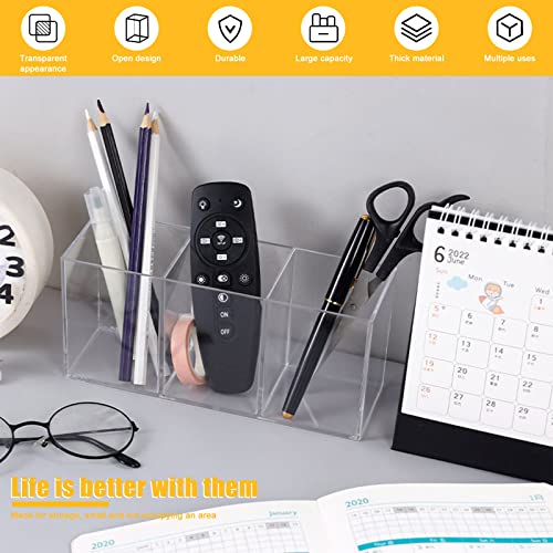 Cerpourt Clear Makeup Brush Organizer - Acrylic Storage Holder with 3 Slots