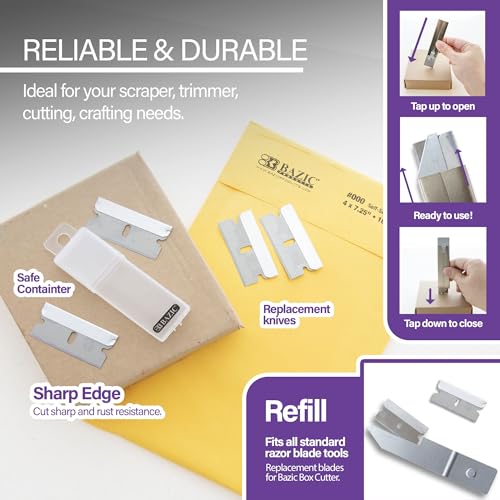 BAZIC Utility Knife Replacement Blades in Storage Tube, 8-Count