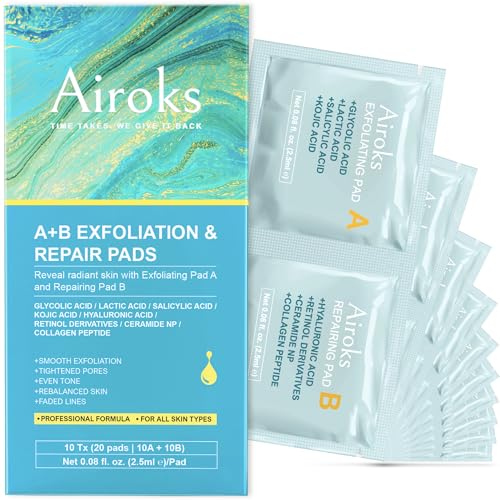 Airoks Exfoliating & Repair Face Pads 10 Count - 2-Step Acid Peel Treatment