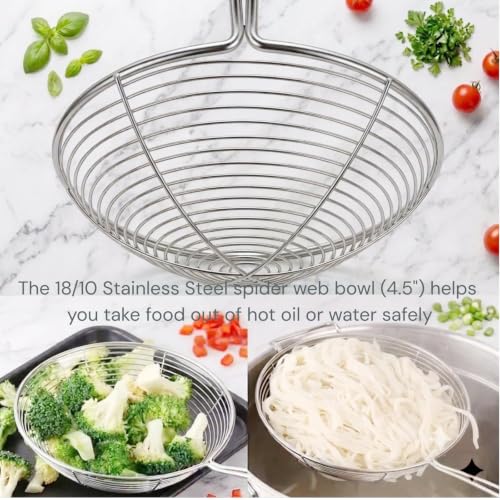 Cyoufine 13.7-inch Stainless Steel Spider Strainer Skimmer Spoon
