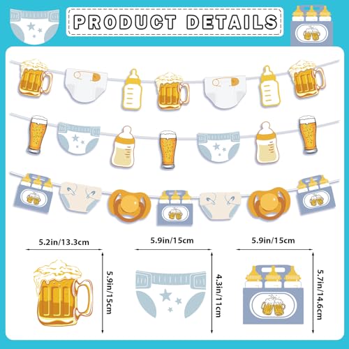 Beer and Diaper Garland Banners for Baby Shower Party Decor