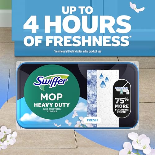Swiffer Heavy Duty Wet Mopping Cloth Refills, Fresh Scent, 20 Count