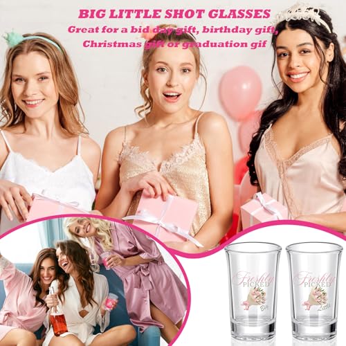 Roshtia 2 oz Big Little Sorority Shot Glasses - Flower Style Set