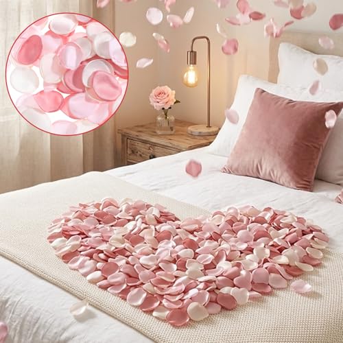 200 Pcs Silk Rose Petals for Wedding Decor - Reusable & Washable