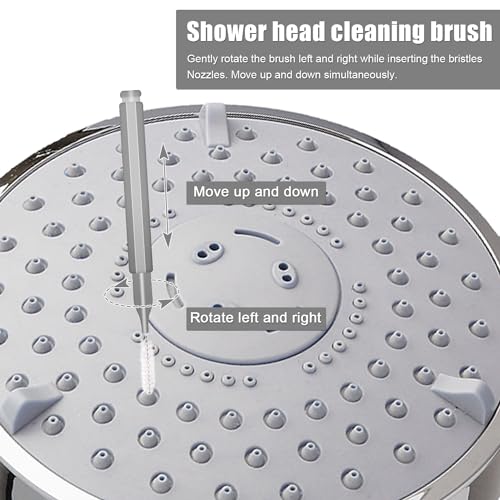 Gray Shower Head Cleaning Brush Set - 10pcs with Needle Picks