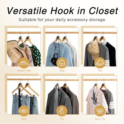 HOUSE DAY Black Clothes Hanger Connector Hooks - 60 Pack
