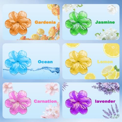 Flower-Shaped Toilet Gel Stamps - 84 Count with 6 Scents