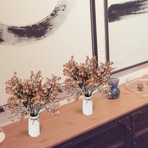 5 Pcs Beige Brown Babys Breath Artificial Flowers for Home Decor