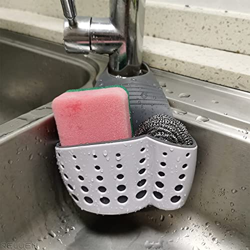 Silicone Sponge Holder for Kitchen Sink - Adjustable Caddy