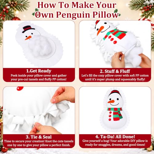 Snowman Fleece Pillow Craft Kit - No-Sew DIY Holiday Decorations for Kids