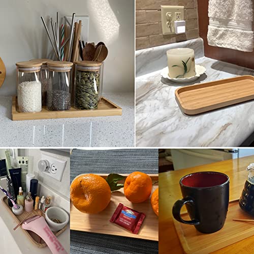 Bamboo Vanity Tray for Bathroom Storage - 11.8 x 6 in