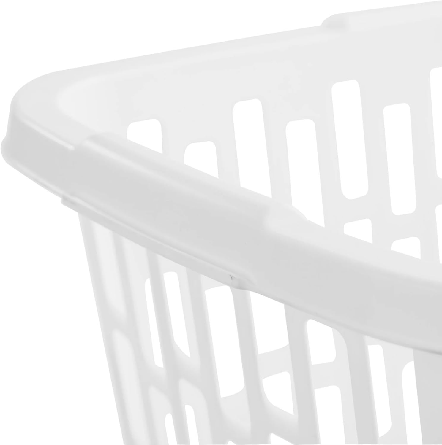 Skiennix 6-Pack Rectangular Plastic Laundry Baskets - Ventilated, Stackable & Portable, White