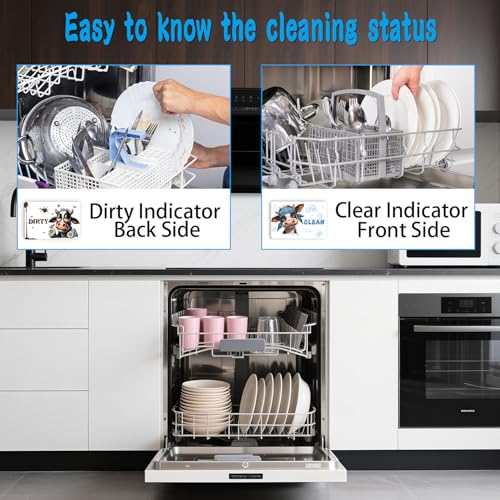 Cosmisun Funny Cow Dishwasher Magnet - Clean Dirty Sign