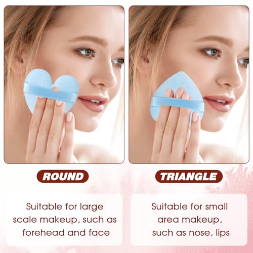 Mozeat Lens 6-Piece Heart-Shaped Velvet Makeup Puff Set - Soft Powder Sponge