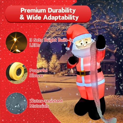 6ft Inflatable Santa with List Christmas Yard Decor Outdoor & Indoor