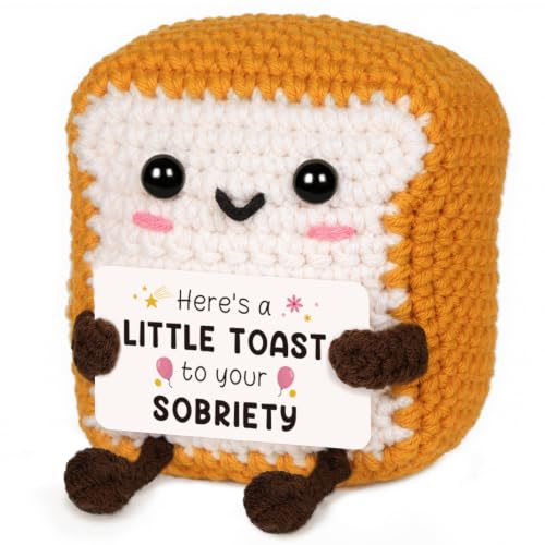 Mini Handmade Crochet Toast - Sobriety Gift for 1 & 2 Year Celebrations