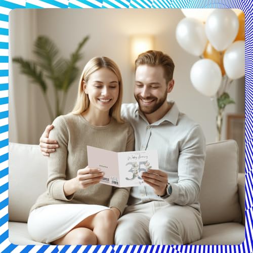 Stuff4 35th Anniversary Card - Floral Design for Couple, Mom & Dad