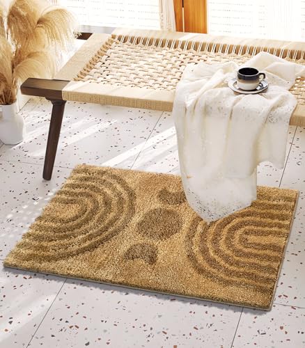 Boho Bathroom Rug - Non-Slip Microfiber Mat, 16x24 inch