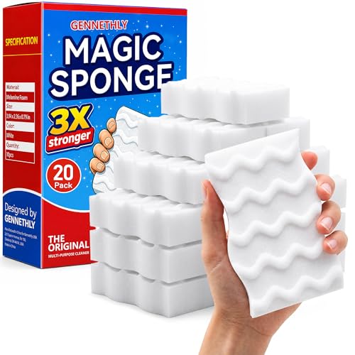 20 Pack Extra Durable Magic Sponge Erasers for Deep Cleaning
