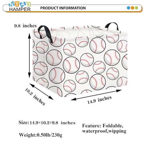 NTAOHAMPER Big Baseball Collapsible Storage Basket - Toy & Book Organizer