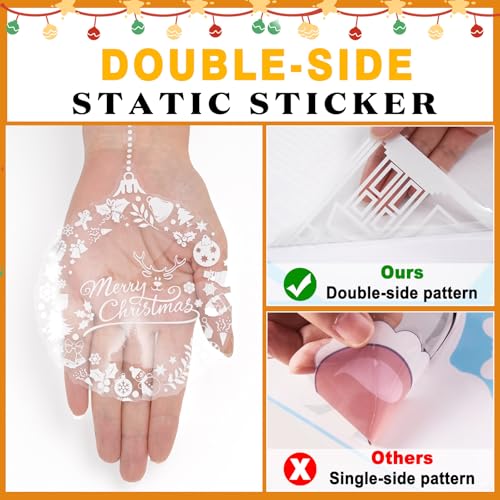 115PCS Christmas Window Clings Snowflake Village Winter Wonderland Decor