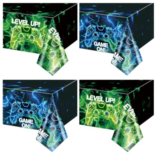 4 Pack Video Game Tablecloths with Controller Design - 51x86 in