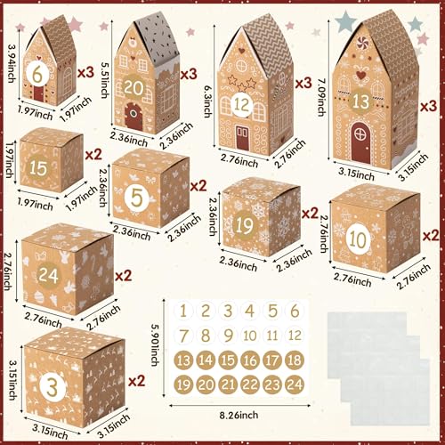 Christmas Advent Calendar Boxes Set - 28 Reusable Candy & Treat Storage Boxes