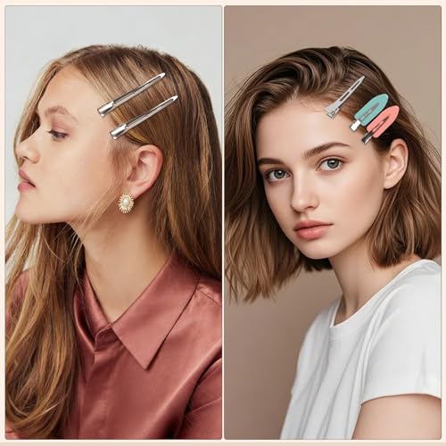 44Pcs Metal Alligator Hair Clips Set - Creaseless & Duckbill Styling Pins