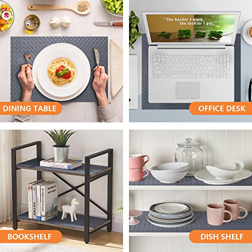 StaHom Non-Adhesive Shelf Liner, Waterproof EVA Gray Diagonal Pattern 11.8"x59"