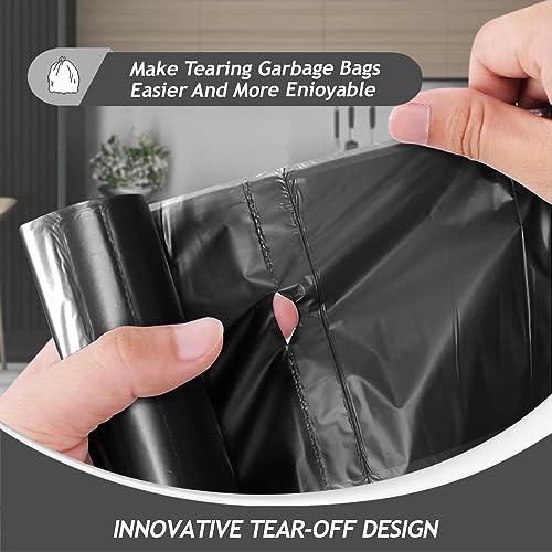 Teivio Black Trash Bags 8 Gallon, 70 Count - Medium Garbage Bags for Kitchen & Home, Star Seal Bottom