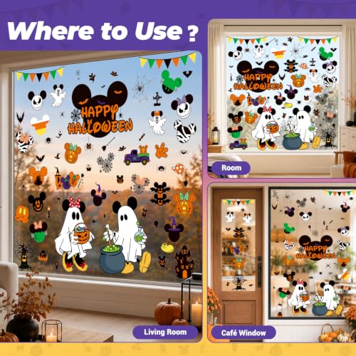 Halloween Window Clings - 8 Sheets of Cute PVC Decorations