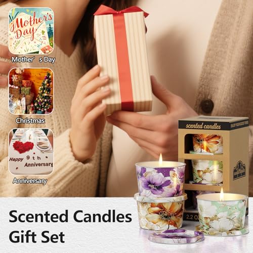 Travel Tin Scented Candles Set - Lavender, Vanilla Cake, Jasmine & Musk