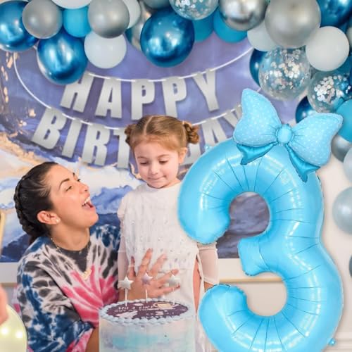 Florisland Light Blue Number 10 Balloon & Party Decorations for 10th Birthday Girls Kids