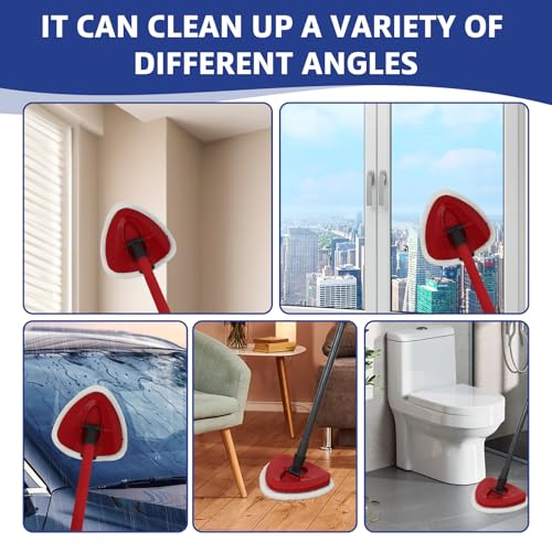 High-PQ Microfiber Flat Mop Head Replacement Refills 4-Pack with Pad and Scraper