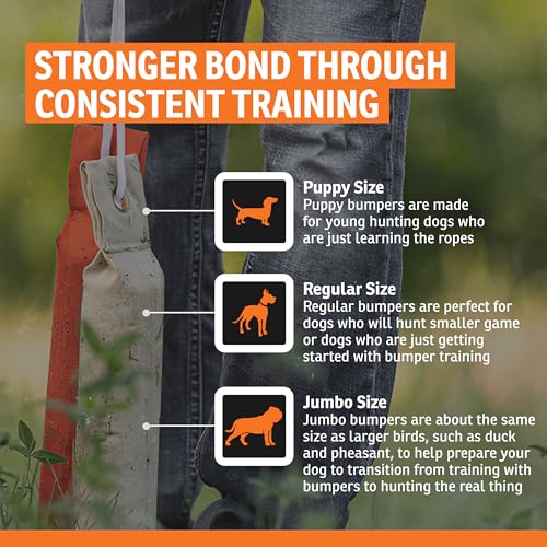 SportDOG Puppy Canvas Dummy, Orange, 2.25" x 8.5" - Durable Fetch Tool