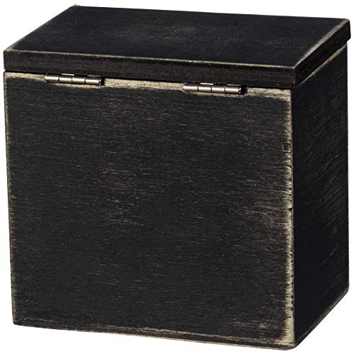 Primitives by Kathy 38807 Classic Black and White Hinged Box, Words of Wisdom