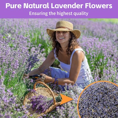 Fangkic Culinary Lavender Flowers - Food Grade Dried Buds, 4 oz