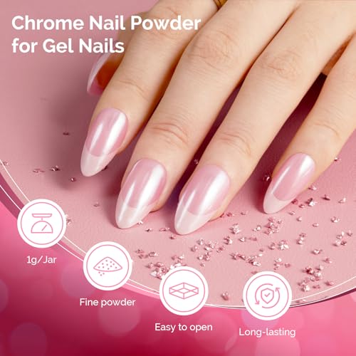 MelodySusie Chrome Nail Powder Set 2Pcs Pearl Aurora Pigment