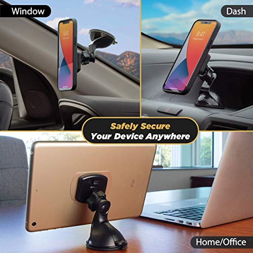 Scosche MagicMount Suction Cup Phone Mount - 2 Pack for Car Dashboard/Windshield, 360° Adjustable Magnetic Holder