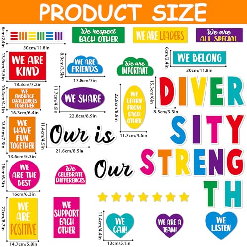 Colorful Our Diversity is Our Strength Classroom Bulletin Board Set