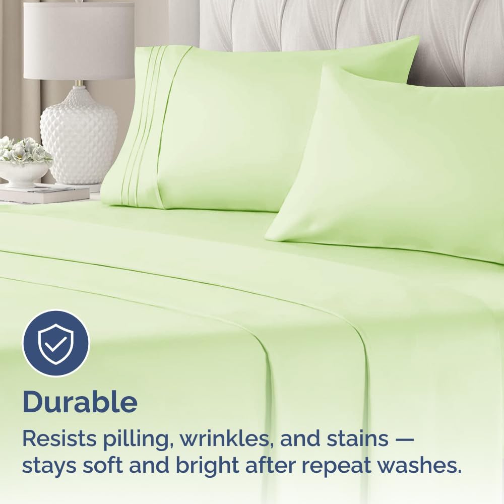 Skiennix Queen Pillow Cases Set of 4 | Ultra Soft Hotel Quality - Cozy, Wrinkle-Free & Fade Resistant - Light Sage Green