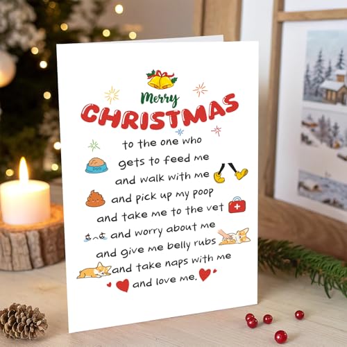 Obbyidk Funny Dog Christmas Card for Dog Mom and Dad