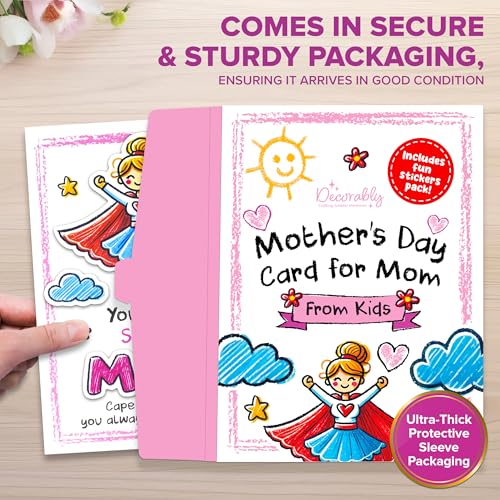 5x7 Mother's Day Card from Kids with Matching Envelope & Stickers