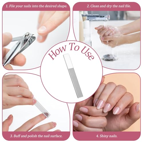 Nano Glass Nail File and Buffer Set with Case - 8 Pack