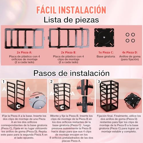 360 Rotating 5-Tier Earring Holder Organizer with 212 Holes