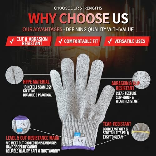 Cut Resistant Gloves - Food Grade HDPE Kitchen Safety Gloves