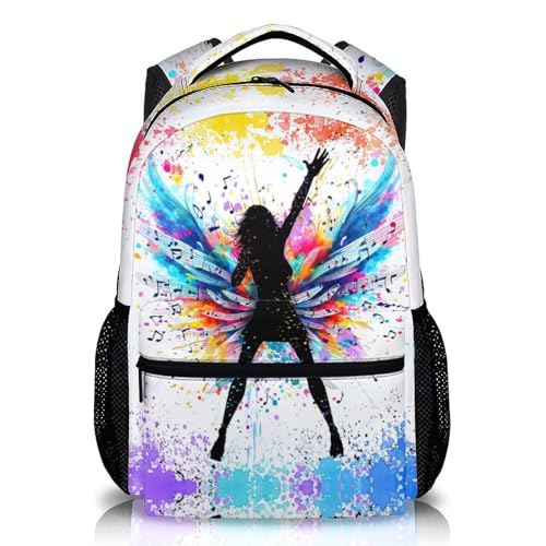 Music Themed Girls School Backpack - Large Capacity Bookbag (Color B)