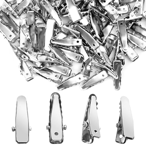 Foyods 80PCS Small Metal Alligator Hair Clips 0.94 Inch Silver Styling Pins